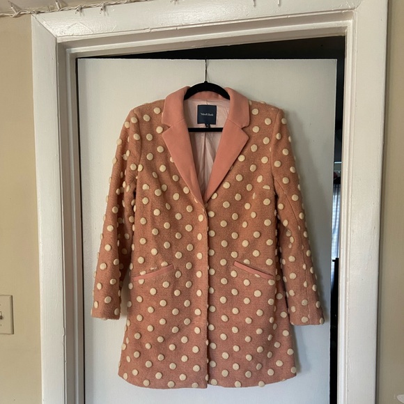 ModCloth Pink Polka Dot Salient Wool-Blend Coat - Picture 7 of 8